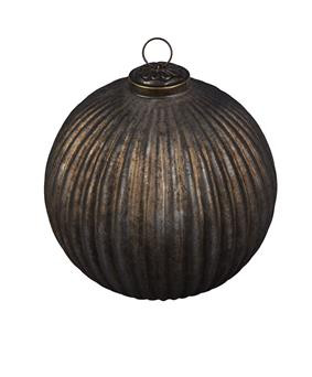 Glass ball ribbed 8cm cobre