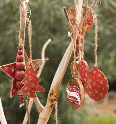 Colgante Ornam 3x20cm Rojo