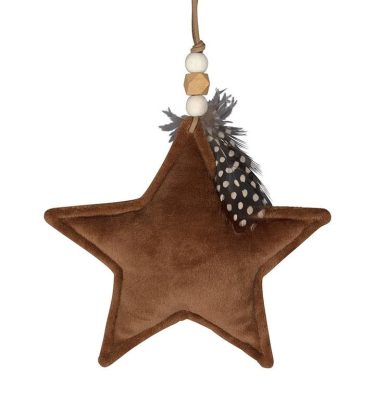 Star Feather 15x15cm Marron