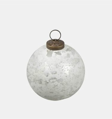Glass ball antique blanco 8cm