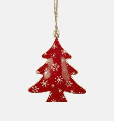 Metal tree snow 10cm rojo