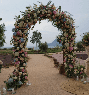 Alquiler arco ovalado madera