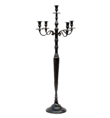 Alquiler candelabro negro 5 brazos