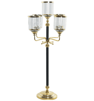 Alquiler candelabro tulipas cristal 5 brazos
