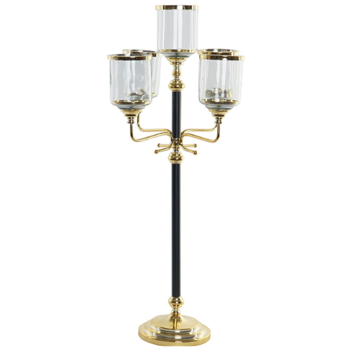 Alquiler candelabro tulipas cristal 5 brazos