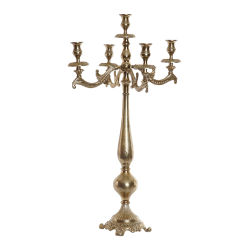 Alquiler candelabro dorado 5 brazos