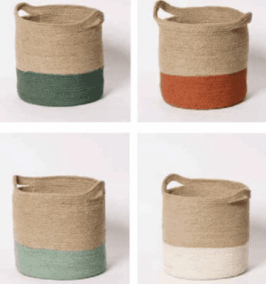 Cesto bicolor asas jute