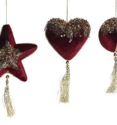 Colgante terciopelo burdeos