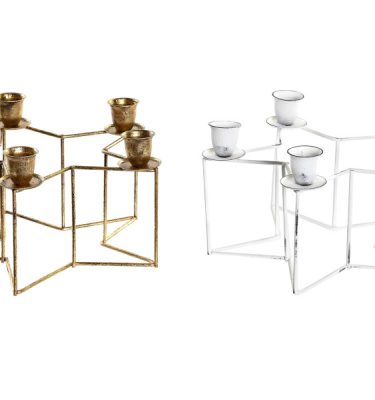 Porta vela metal estrellas