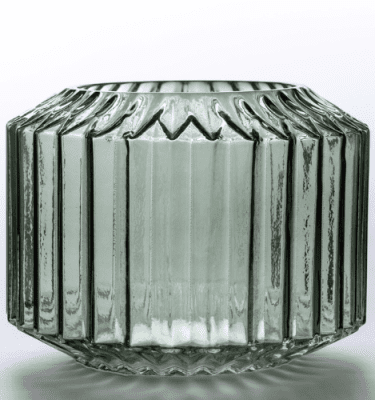 Jarrón verde estrías