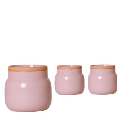 macetero borde rosa y terracota