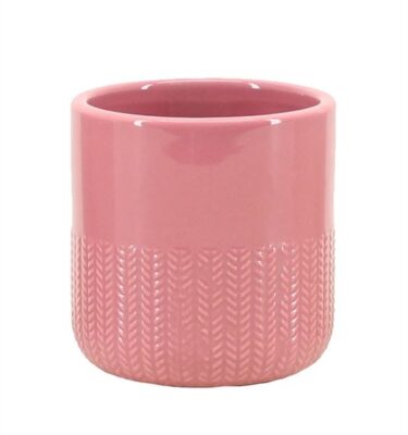 macetero tallado rosa